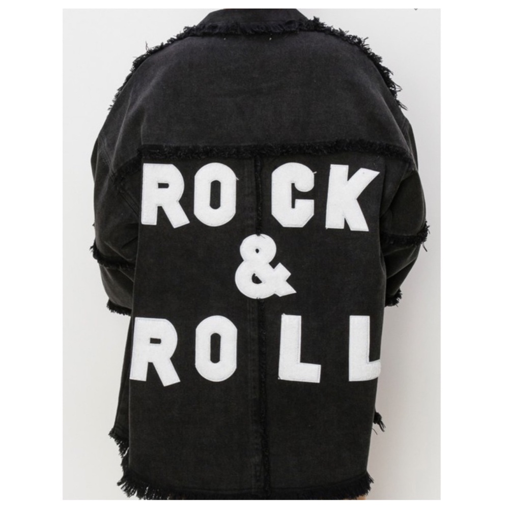 #31 Fabulous Black Rock N Roll Distressed Shacket Denim Jacket - Picture 2 of 9